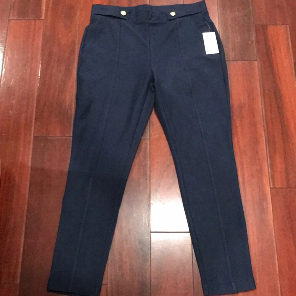 MICHAEL Michael Kors Women Pants Size L Midnight Blue - Picture 2 of 12
